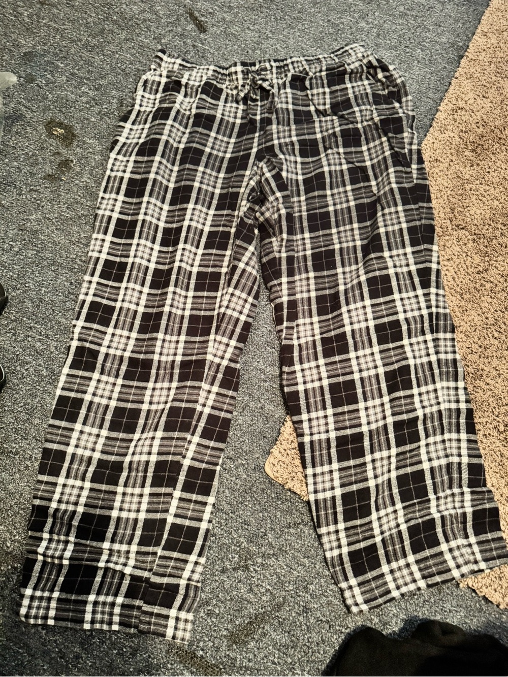 Banana Republic Black and White Plaid Lounge Joggers
